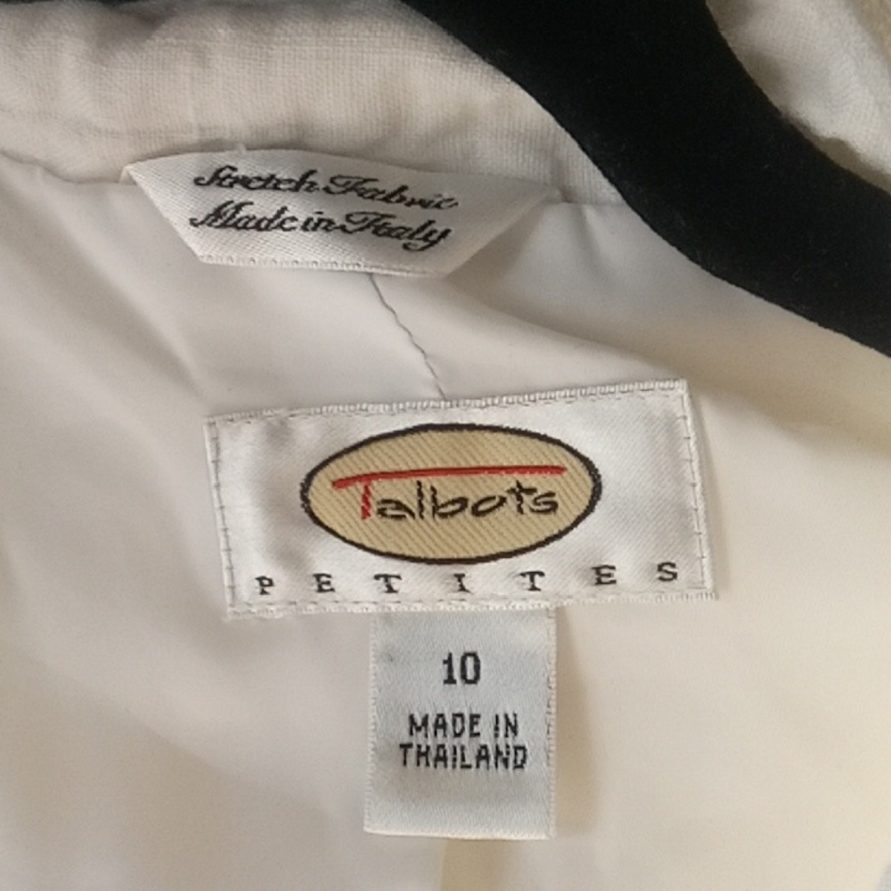 Talbots Classic White Blazer Size 10